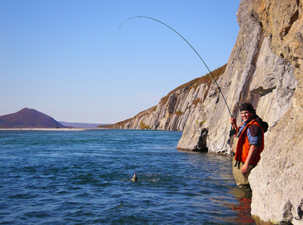 JT landing Arctic Grayling
