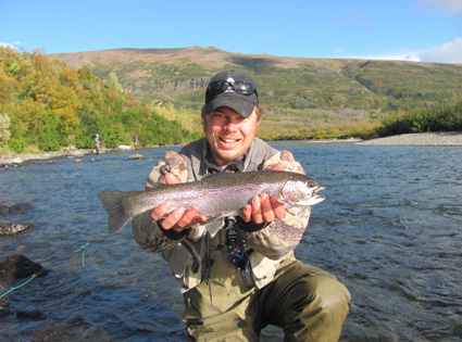 Spencer with Rainbow Trout