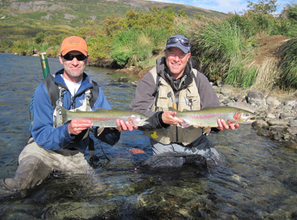 John and Ted with Rainbow Double