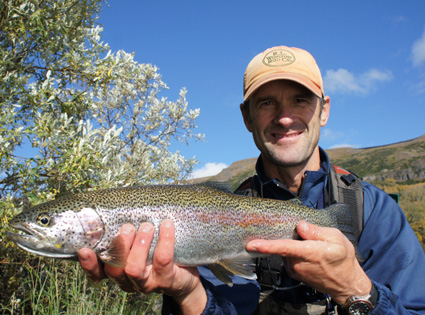 John Hamilton with Rainbow Trout