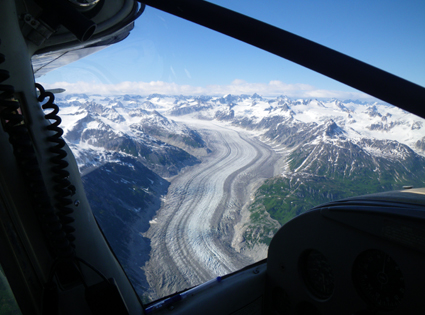 A beautiful Glacier photo through Lake Clark Pass