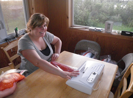 Megan Vacuum-Packing Salmon