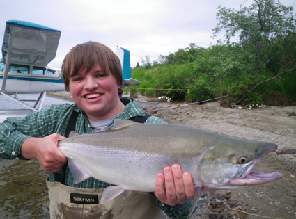 Mack with large Sockeye Salmon