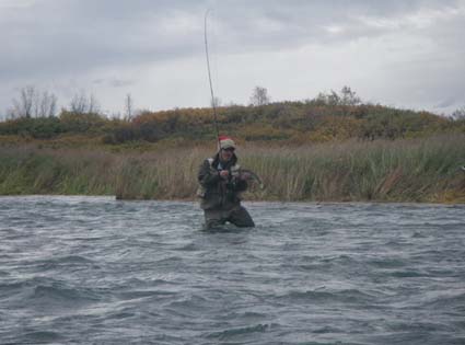 Chris with Naknek River Rainbow Trout
