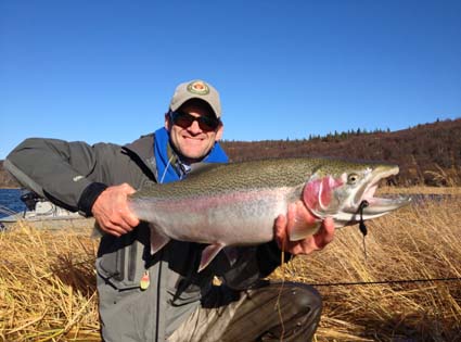 John with 31 inch Rainbow Trout
