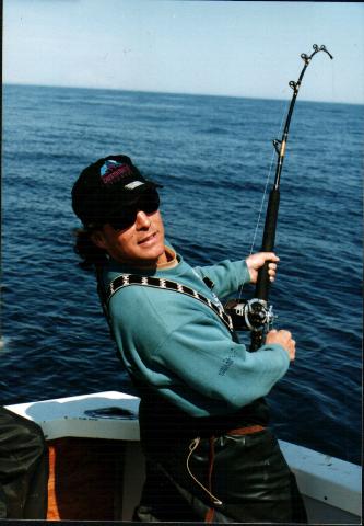 Mark Vance cranking up a twenty pounder out of Homer, Alaska 