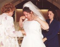 Dorothy, Donna, and Maureen Mears getting ready.