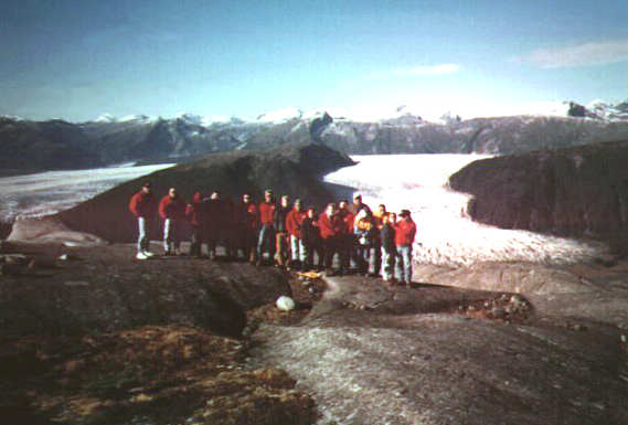 High on a mountain top overlooking the Norris Glacier