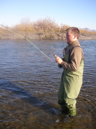 Mack catching Chum Salmon