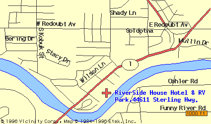 RiverSide House hotel Map page / Soldotna Alaska